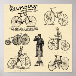 Póster Vintage Columbia Bicycle Ad