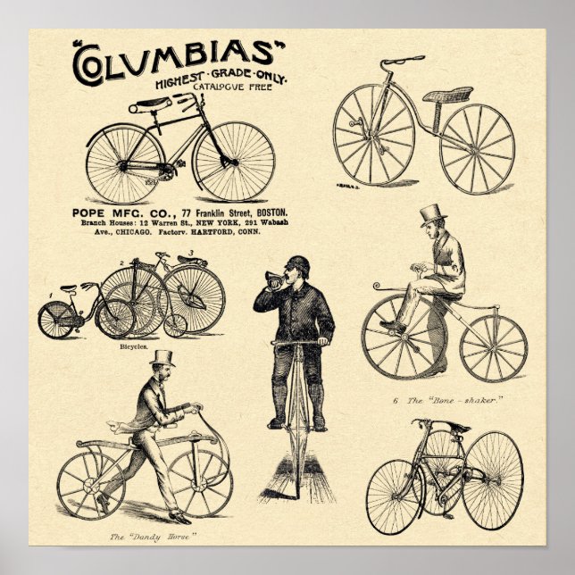 Póster Vintage Columbia Bicycle Ad (Frente)