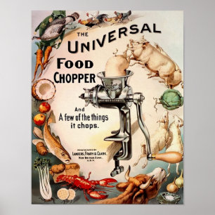 Poster Vintage - Comida assustadora Anúncio