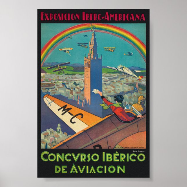 Poster vintage Concurso Iberico de Aviacion 1929 (Frente)