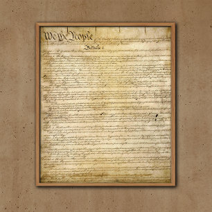 Póster Vintage Constituição dos Estados Unidos