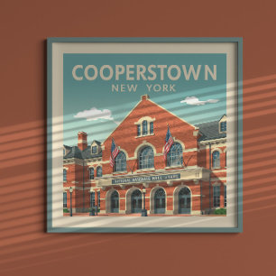 Poster Vintage Cooperstown New York