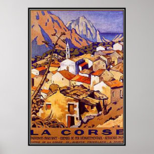 Póster Vintage Córsega, France -