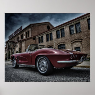 Póster Vintage corvette