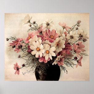 Poster Vintage Cosmos Bouquet