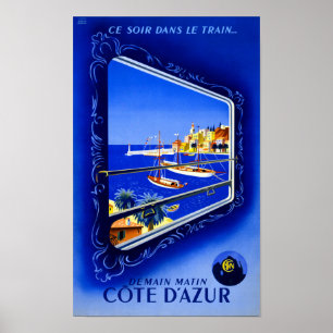 Poster vintage Cote d'Azur Restaurado