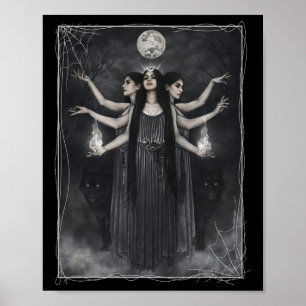 Poster Vintage Cottagecore Bruxas Estéticas Lobisomens M