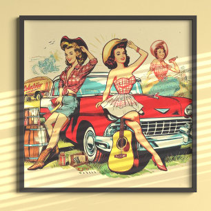 Poster Vintage Country Girls