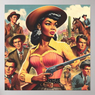 Poster Vintage Country Western Woman