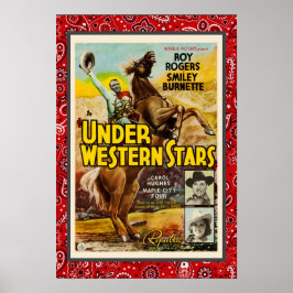 Poster Vintage Cowboy Filme Sob As Estrelas Ocidentais