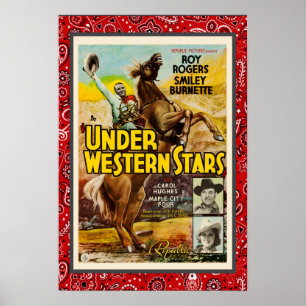 Poster Vintage Cowboy Filme Sob As Estrelas Ocidentais