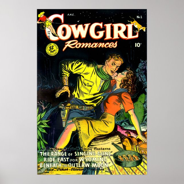 Poster Vintage Cowgirl Romances Gunslinger (Frente)