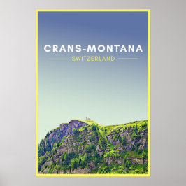 Poster Vintage Crans-Montana Suiça Art