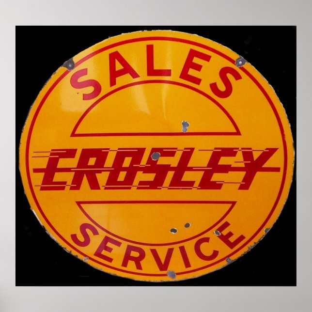 Póster vintage crosley sale and service sign (Frente)