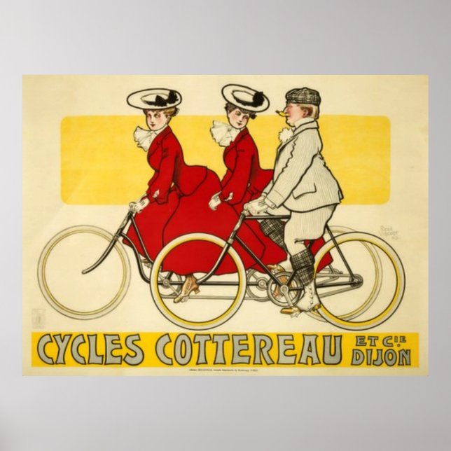 Poster Vintage Cycle Cottereau por René Vincent (Frente)