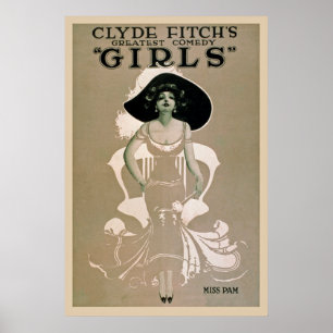 Poster vintage da comédia das meninas da mostra d