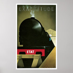 Poster Vintage da estrada de ferro da exatidão ETAT do