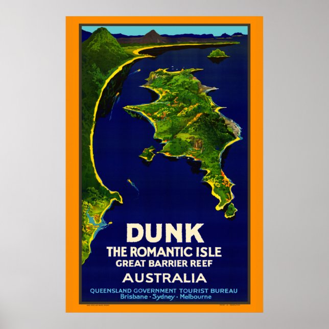 Poster vintage da Ilha Dunk (Frente)