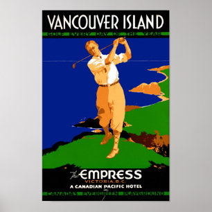 POSTER VINTAGE da Ilha Vancouver dos EUA Restaurad