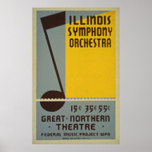 Poster vintage da Orquestra Sinfônica