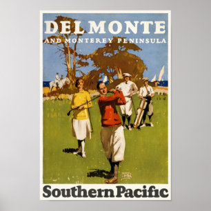 Poster vintage da península de Del Monte e Montere