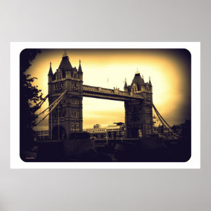 Póster Vintage da ponte da torre