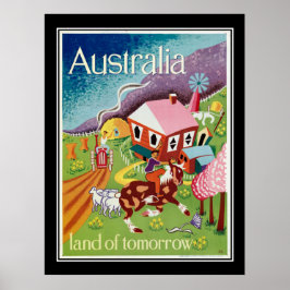 Poster vintage da Terra do Amanhã na Austrália