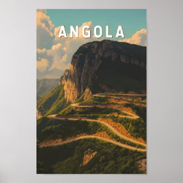 Poster Vintage da Viagem de Ilustração Angola