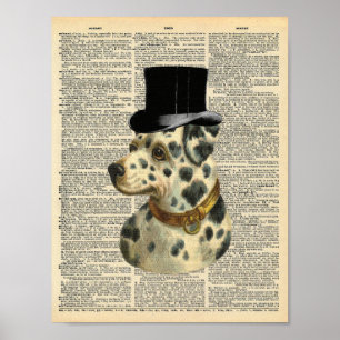 Poster Vintage Dalmatian no top hat na página do dicion