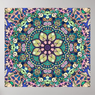Poster Vintage Damask: Padrão Elegante Sem Olho