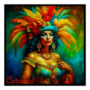 Póster Vintage Dancer Brasileira do Carnaval