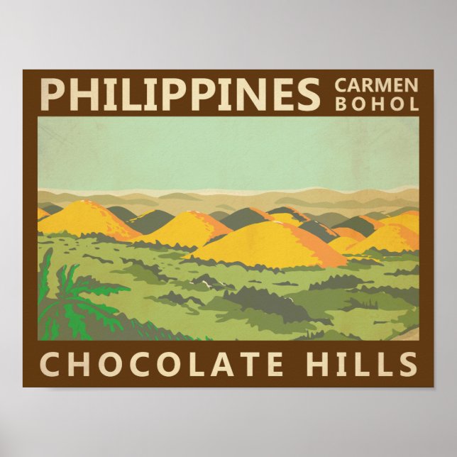 Poster Vintage das Colinas de Chocolate Filipinas (Frente)