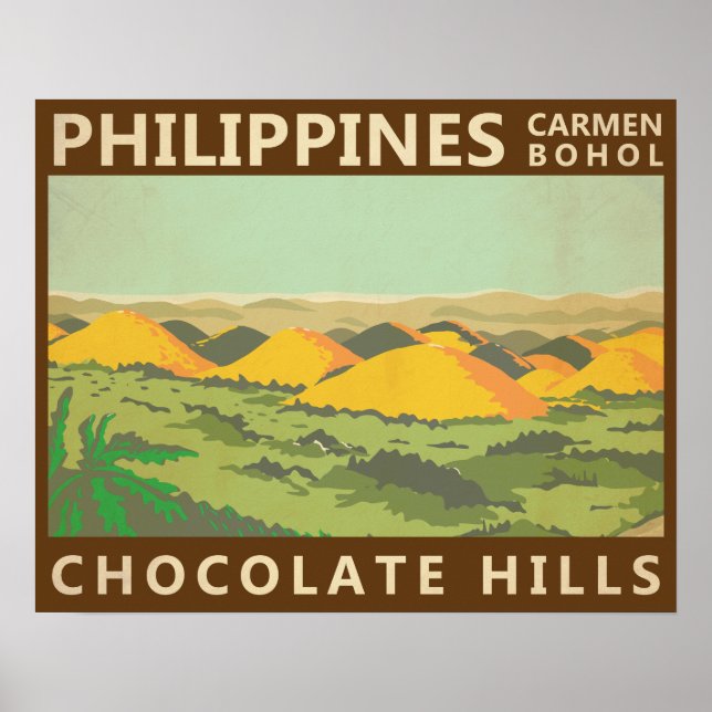 Poster Vintage das Colinas de Chocolate Filipinas (Frente)