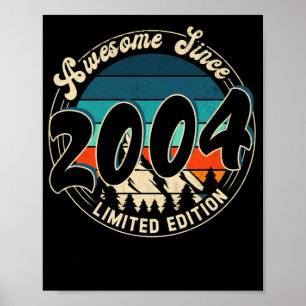 Poster Vintage de 18 anos Aniversário de 2004