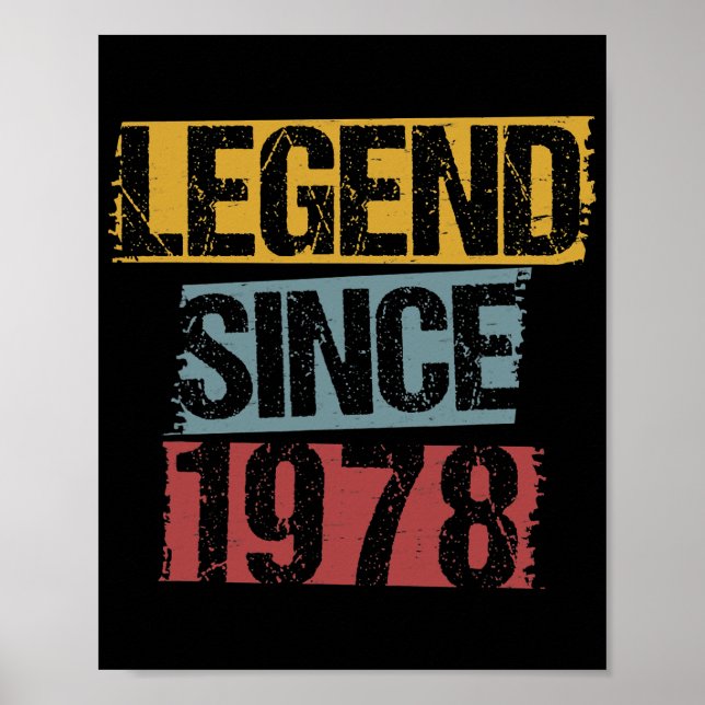 Poster Vintage de 44 anos 1978 44 aniversário (Frente)