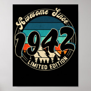 Poster Vintage de 80 anos, 80 aniversário de 1942