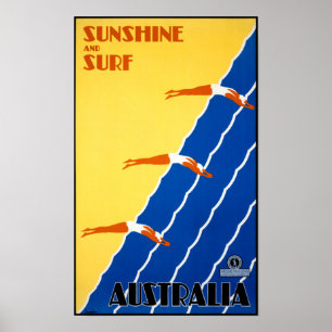 Poster vintage de Austrália restaurado