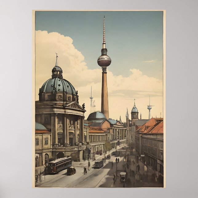 Poster vintage de Berlim (Frente)