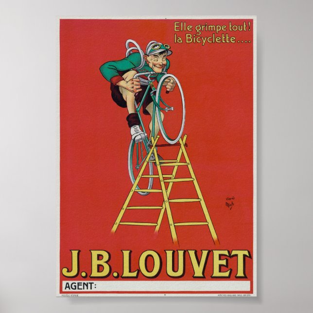 Poster vintage de bicicleta J.B. Louvet 1922 (Frente)
