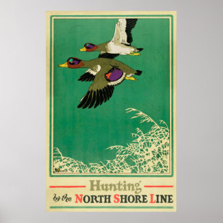 Poster vintage de caça e de pesca