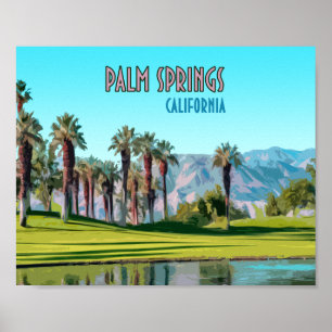 Poster Vintage de Califórnia do Palm Springs