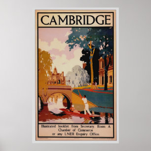 Poster vintage de Cambridge