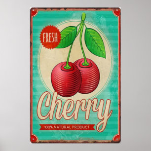 poster vintage de Cherry de fruta