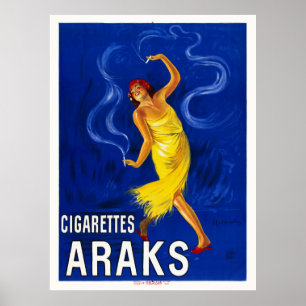 Poster vintage de Cigarros Araks Cappiello Leonett