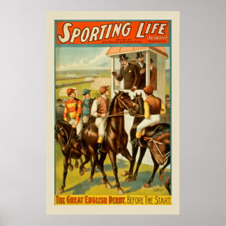 Poster vintage de Corrida de Cavalo Esporte