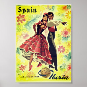 Poster vintage de Dançarinos espanhas