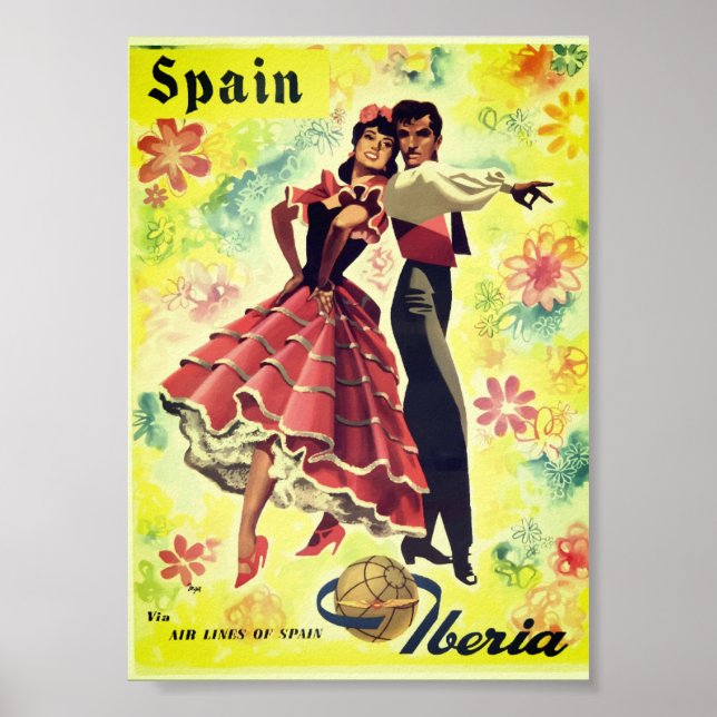 Poster vintage de Dançarinos espanhas (Frente)