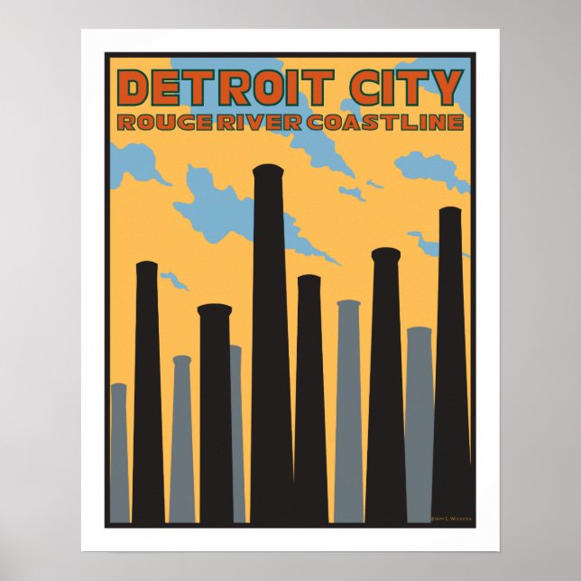 Poster vintage de Detroit City (Frente)