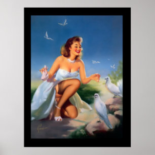 Poster vintage de Garota Pin-Up