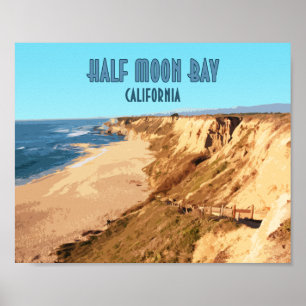 Poster Vintage de Half Moon Bay Califórnia